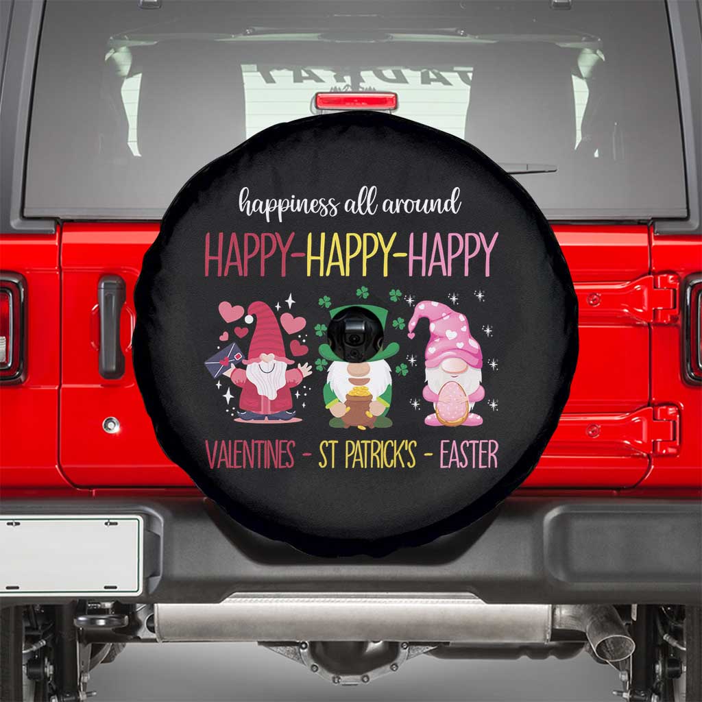 Happy Valentines St Patrick Easter Day Gnomies Spare Tire Cover TS09 Black Print Your Wear