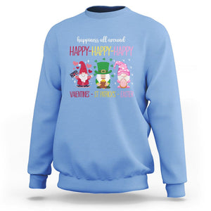 Happy Valentines St Patrick Easter Day Gnomies Sweatshirt TS09 Carolina Blue Printyourwear
