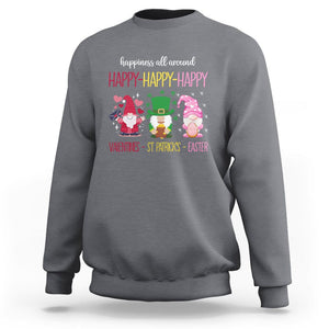 Happy Valentines St Patrick Easter Day Gnomies Sweatshirt TS09 Charcoal Printyourwear