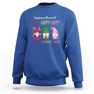 Happy Valentines St Patrick Easter Day Gnomies Sweatshirt TS09 Royal Blue Printyourwear