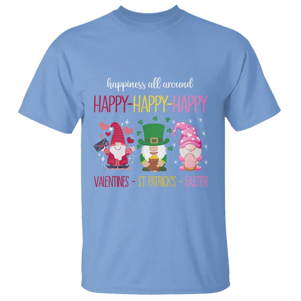 Happy Valentines St Patrick Easter Day Gnomies T Shirt TS09 Carolina Blue Printyourwear