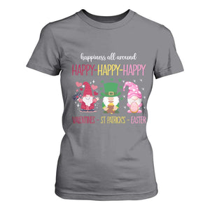 Happy Valentines St Patrick Easter Day Gnomies T Shirt For Women TS09 Charcoal Print Your Wear