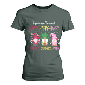 Happy Valentines St Patrick Easter Day Gnomies T Shirt For Women TS09 Dark Forest Green Print Your Wear