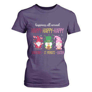 Happy Valentines St Patrick Easter Day Gnomies T Shirt For Women TS09 Purple Print Your Wear