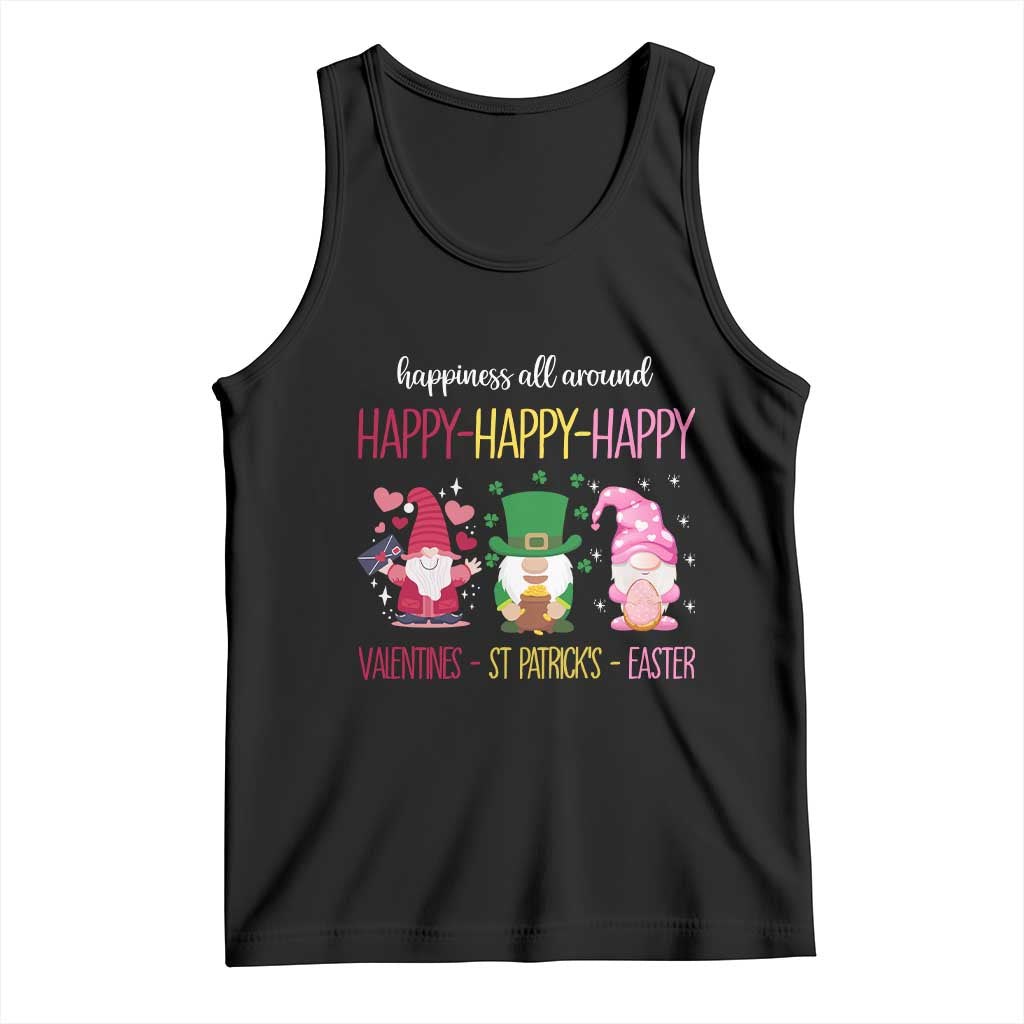 Happy Valentines St Patrick Easter Day Gnomies Tank Top TS09 Black Print Your Wear