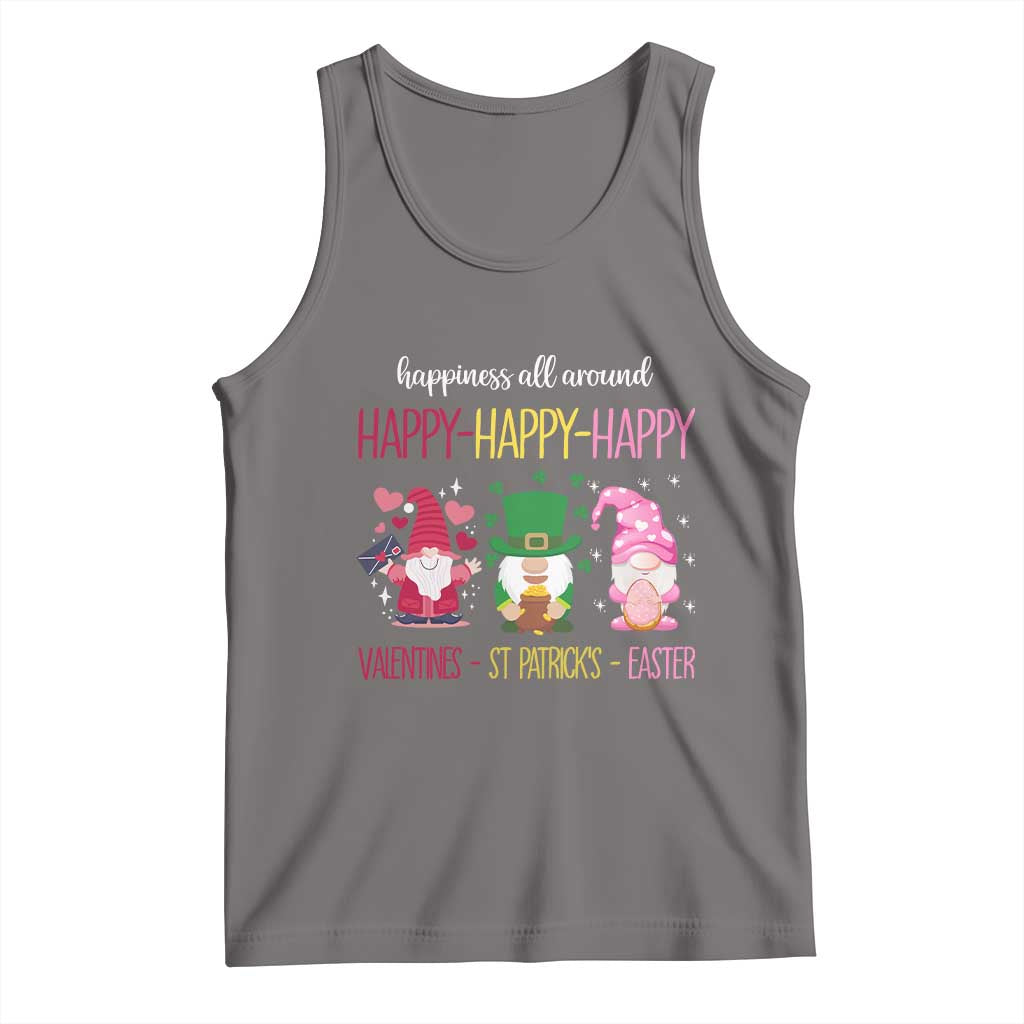 Happy Valentines St Patrick Easter Day Gnomies Tank Top TS09 Deep Heather Print Your Wear