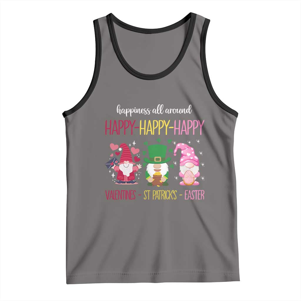 Happy Valentines St Patrick Easter Day Gnomies Tank Top TS09 Deep Heather Black Print Your Wear