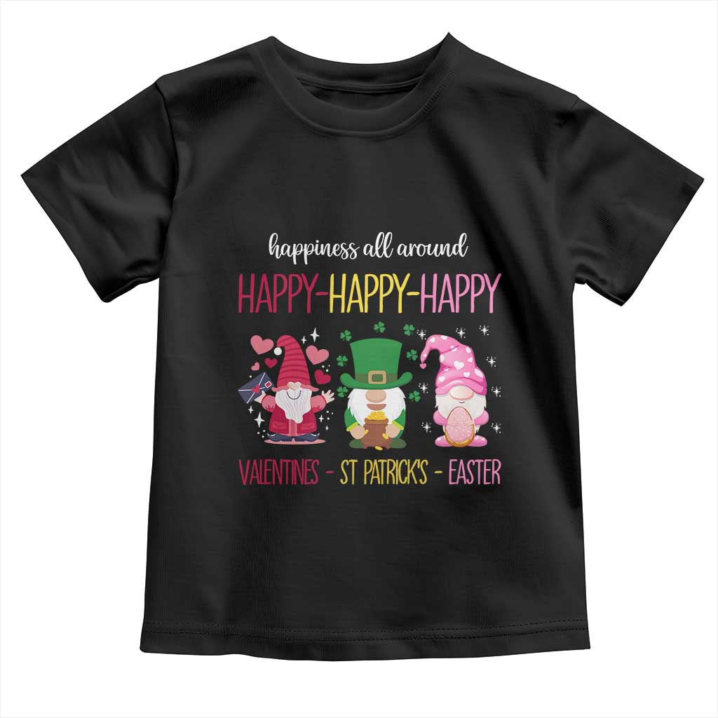 Happy Valentines St Patrick Easter Day Gnomies Toddler T Shirt TS09 Black Print Your Wear