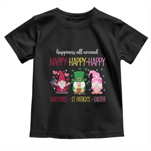 Happy Valentines St Patrick Easter Day Gnomies Toddler T Shirt TS09 Black Print Your Wear