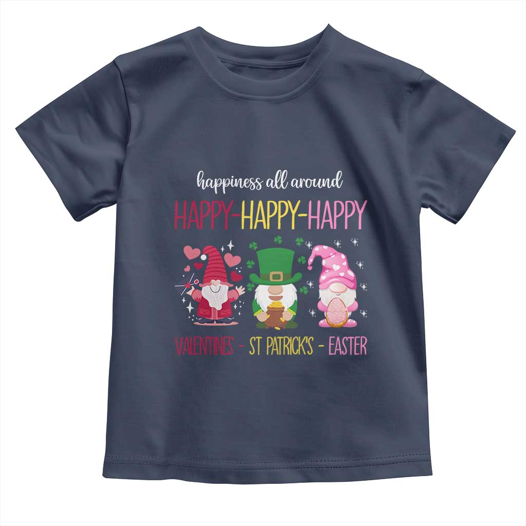 Happy Valentines St Patrick Easter Day Gnomies Toddler T Shirt TS09 Navy Print Your Wear