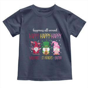 Happy Valentines St Patrick Easter Day Gnomies Toddler T Shirt TS09 Navy Print Your Wear