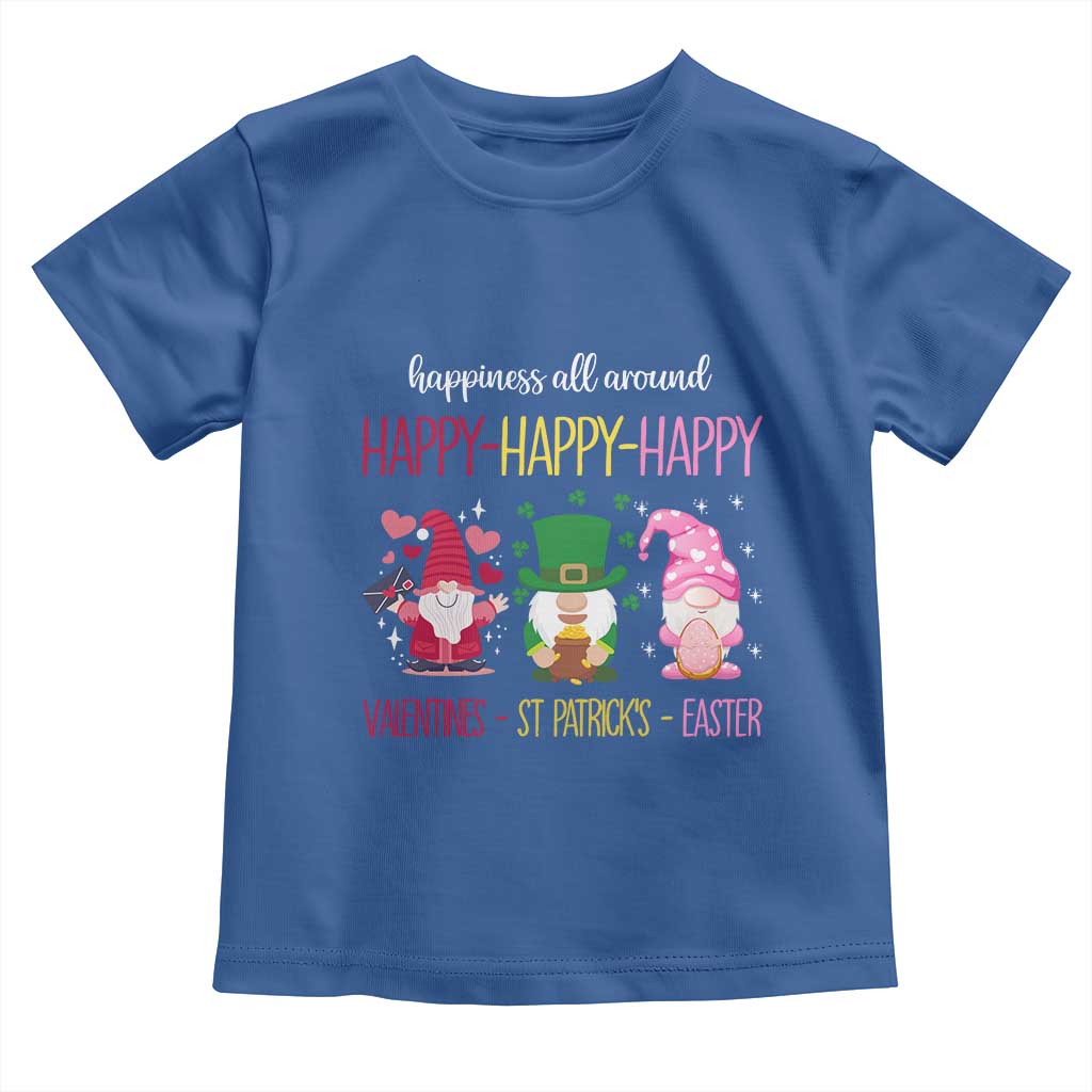 Happy Valentines St Patrick Easter Day Gnomies Toddler T Shirt TS09 Royal Blue Print Your Wear