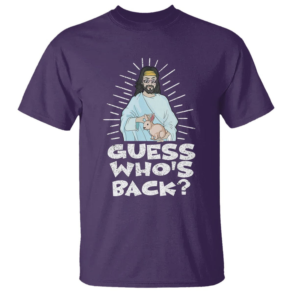 Easter Day T Shirt Guess Who's Back Funny Jesus Bunny TS09 Purple Printyourwear