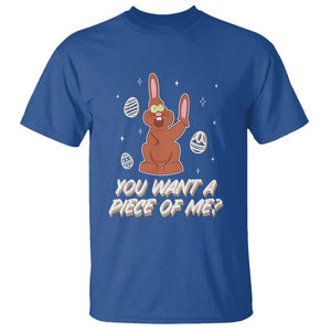 Easter Day T Shirt You Want A Piece Of Me Chocolate Bunny TS09 Royal Blue Printyourwear