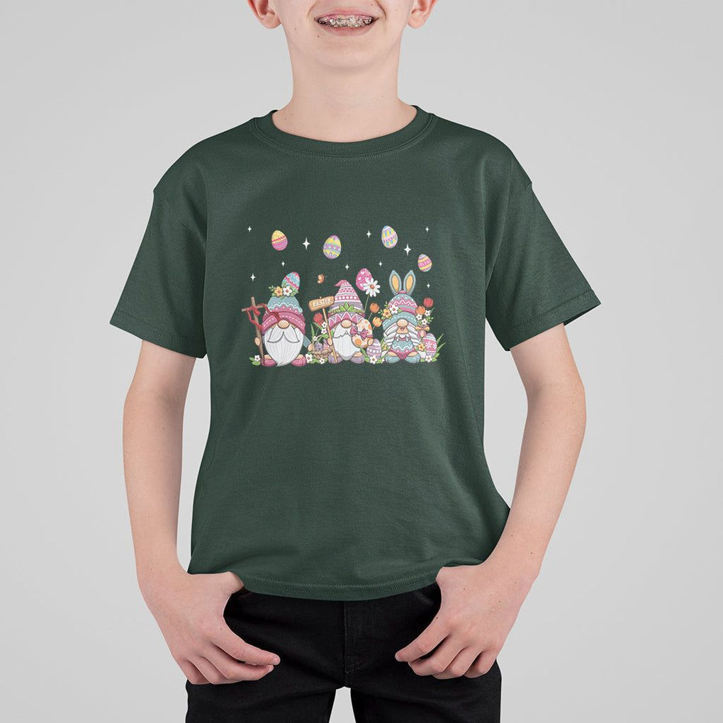 Easter Day Cute Gnomies Egg Hunting T Shirt For Kid TS09 Dark Forest Green Printyourwear