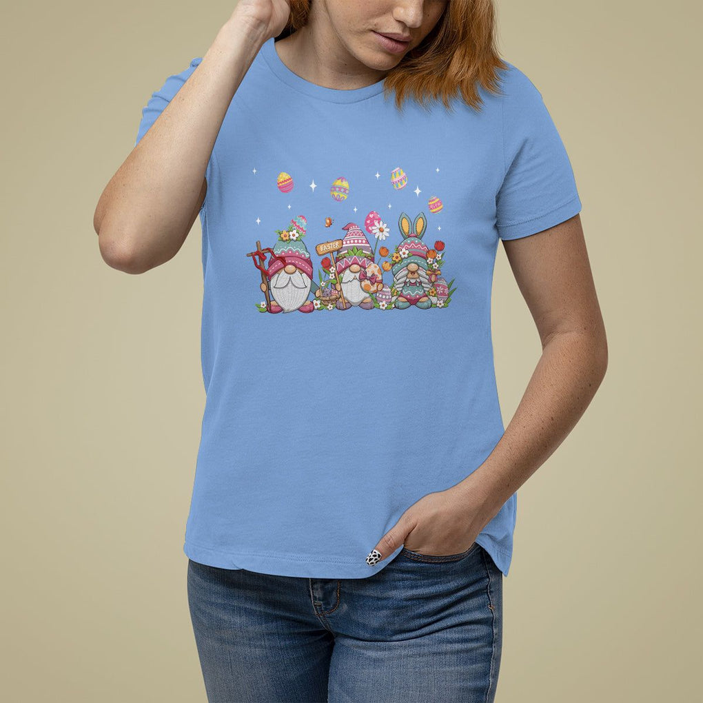 Easter Day Cute Gnomies Egg Hunting T Shirt For Women TS09 Carolina Blue Printyourwear