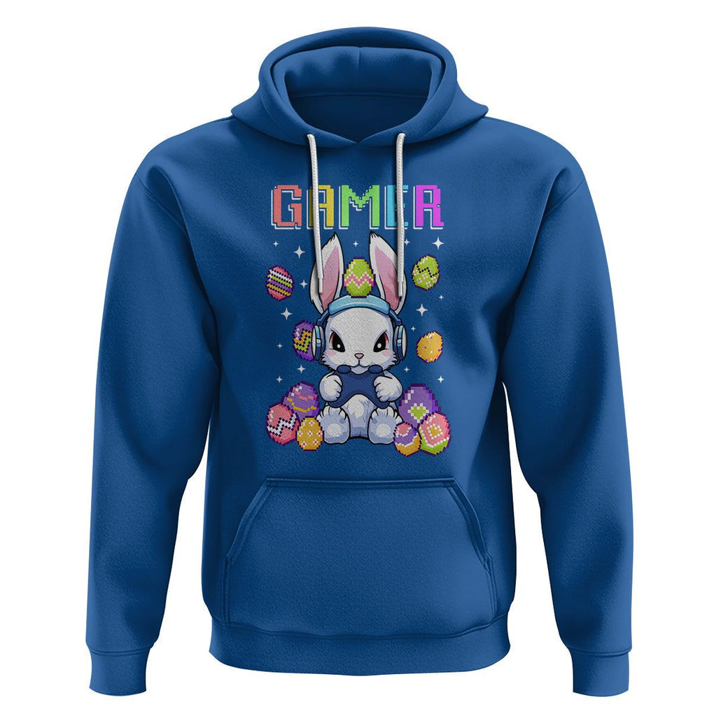 Easter Day Hoodie Bunny Gamer Playing Video Game TS09 Royal Blue Printyourwear