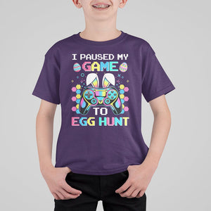Easter Day T Shirt For Kid I Paused My Game To Egg Hunt Funny Gamer TS09 Purple Printyourwear
