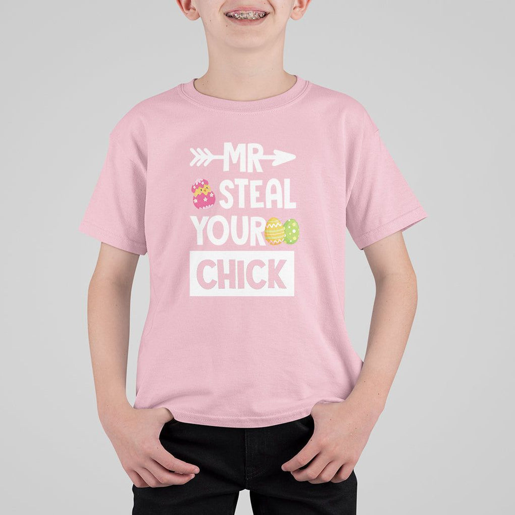 Easter Day T Shirt For Kid Mr. Steal Your Chick Funny Egg Baby Chicken TS09 Light Pink Printyourwear