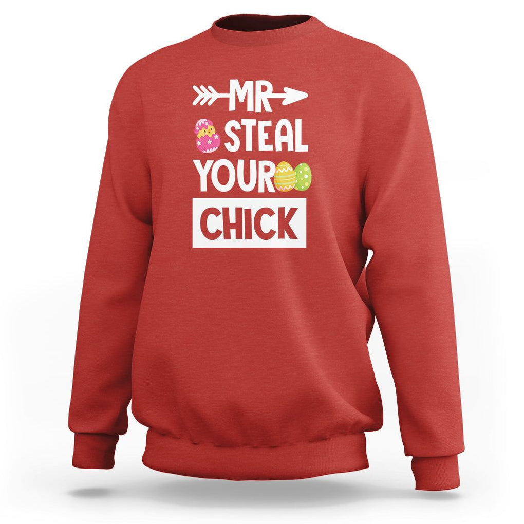 Easter Day Sweatshirt Mr. Steal Your Chick Funny Egg Baby Chicken TS09 Red Printyourwear