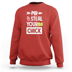 Easter Day Sweatshirt Mr. Steal Your Chick Funny Egg Baby Chicken TS09 Red Printyourwear