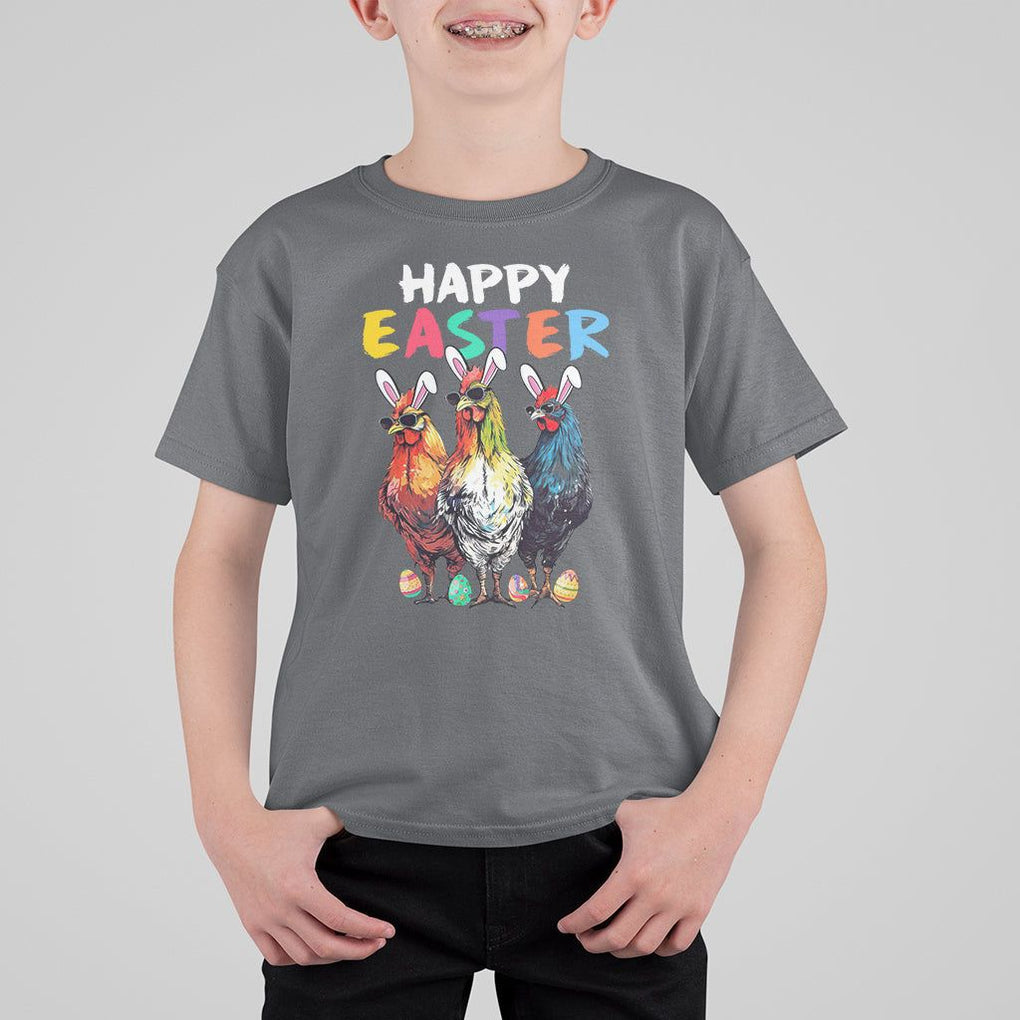 Easter Day T Shirt For Kid Funny Chicken Bunny Costume Farmer Farm Animal TS09 Charcoal Printyourwear