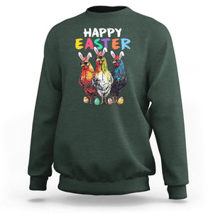 Easter Day Sweatshirt Funny Chicken Bunny Costume Farmer Farm Animal TS09 Dark Forest Green Printyourwear