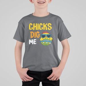 Easter Day T Shirt For Kid Chicks Dig Me Funny Baby Chicken TS09 Charcoal Printyourwear