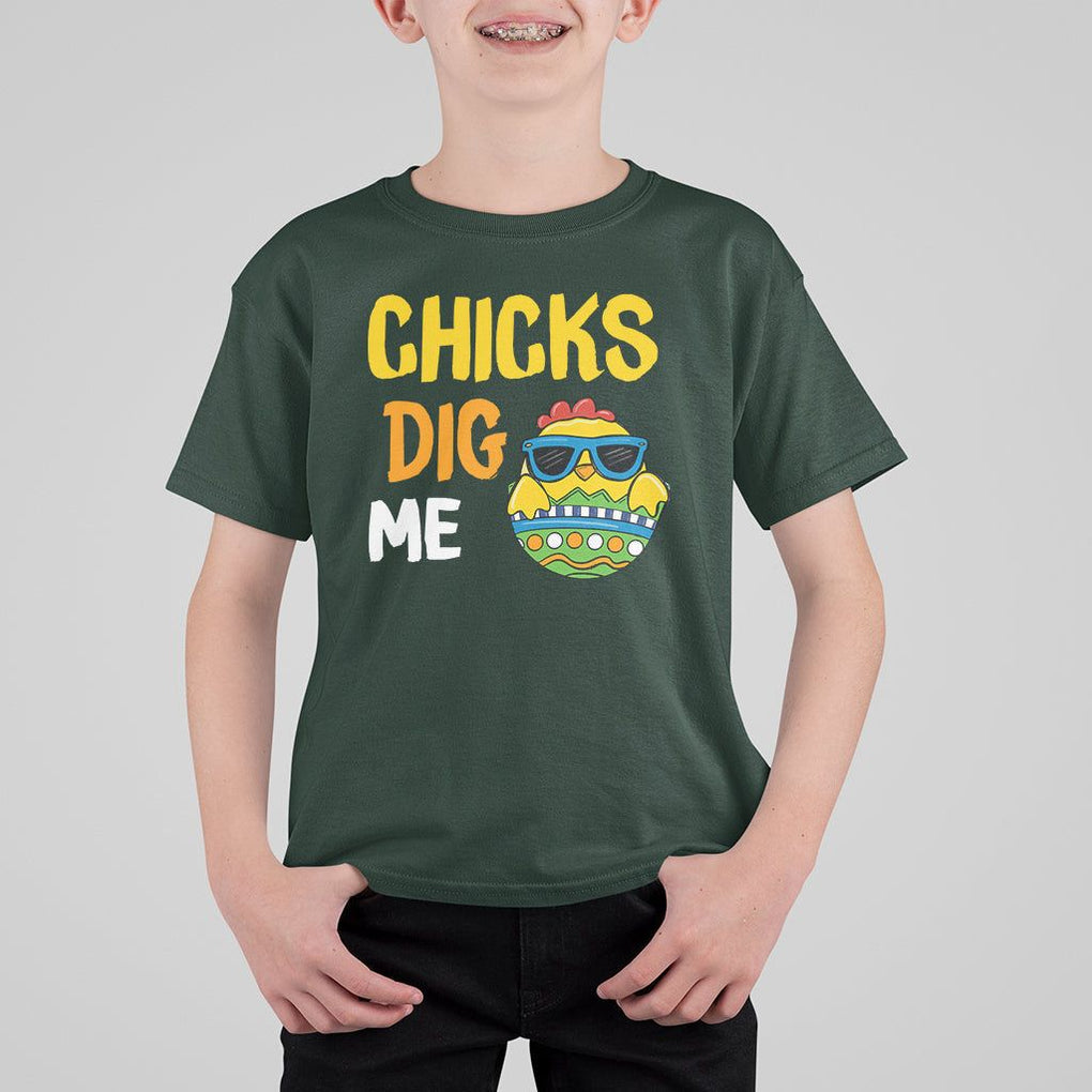 Easter Day T Shirt For Kid Chicks Dig Me Funny Baby Chicken TS09 Dark Forest Green Printyourwear