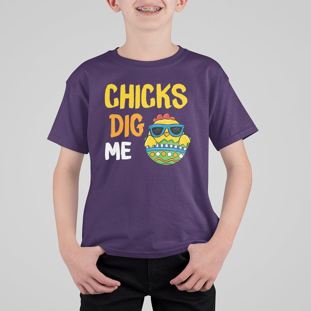 Easter Day T Shirt For Kid Chicks Dig Me Funny Baby Chicken TS09 Purple Printyourwear