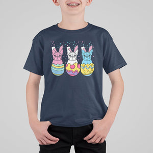 Easter Day T Shirt For Kid Cute Bunny French Bulldogs Frenchie Dog Lover TS09 Navy Printyourwear