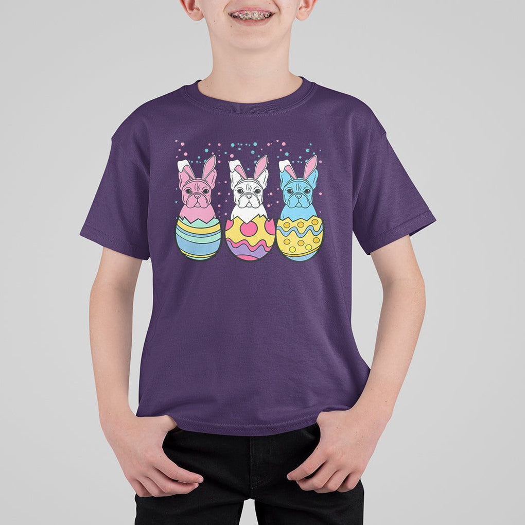 Easter Day T Shirt For Kid Cute Bunny French Bulldogs Frenchie Dog Lover TS09 Purple Printyourwear