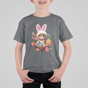 Easter Day T Shirt For Kid Cute Bunny Cat Lover Eggs Basket TS09 Charcoal Printyourwear