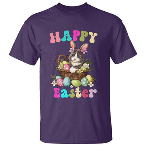 Easter Day T Shirt Cute Cat Bunny Costume Egg Basket TS09 Purple Printyourwear