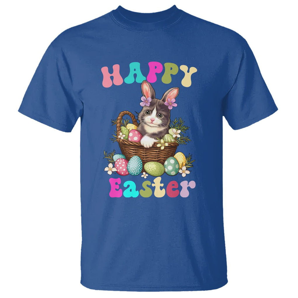 Easter Day T Shirt Cute Cat Bunny Costume Egg Basket TS09 Royal Blue Printyourwear