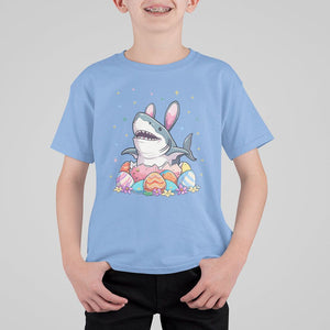 Easter Day Cute Bunny Shark Egg Basket T Shirt For Kid TS09 Carolina Blue Printyourwear