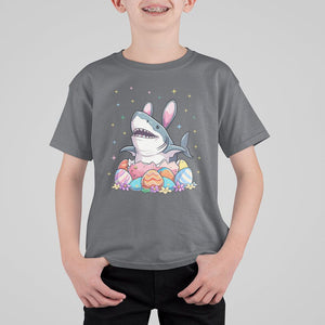 Easter Day Cute Bunny Shark Egg Basket T Shirt For Kid TS09 Charcoal Printyourwear