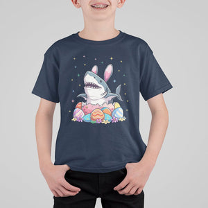 Easter Day Cute Bunny Shark Egg Basket T Shirt For Kid TS09 Navy Printyourwear
