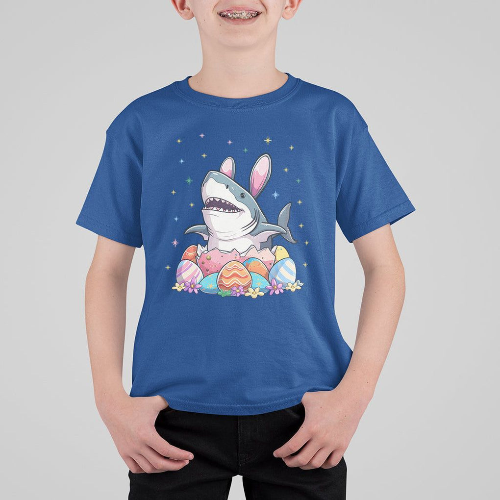 Easter Day Cute Bunny Shark Egg Basket T Shirt For Kid TS09 Royal Blue Printyourwear