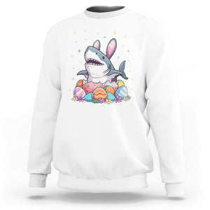 Easter Day Cute Bunny Shark Egg Basket Sweatshirt TS09 White Printyourwear
