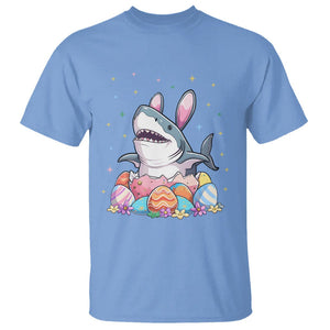 Easter Day Cute Bunny Shark Egg Basket T Shirt TS09 Carolina Blue Printyourwear