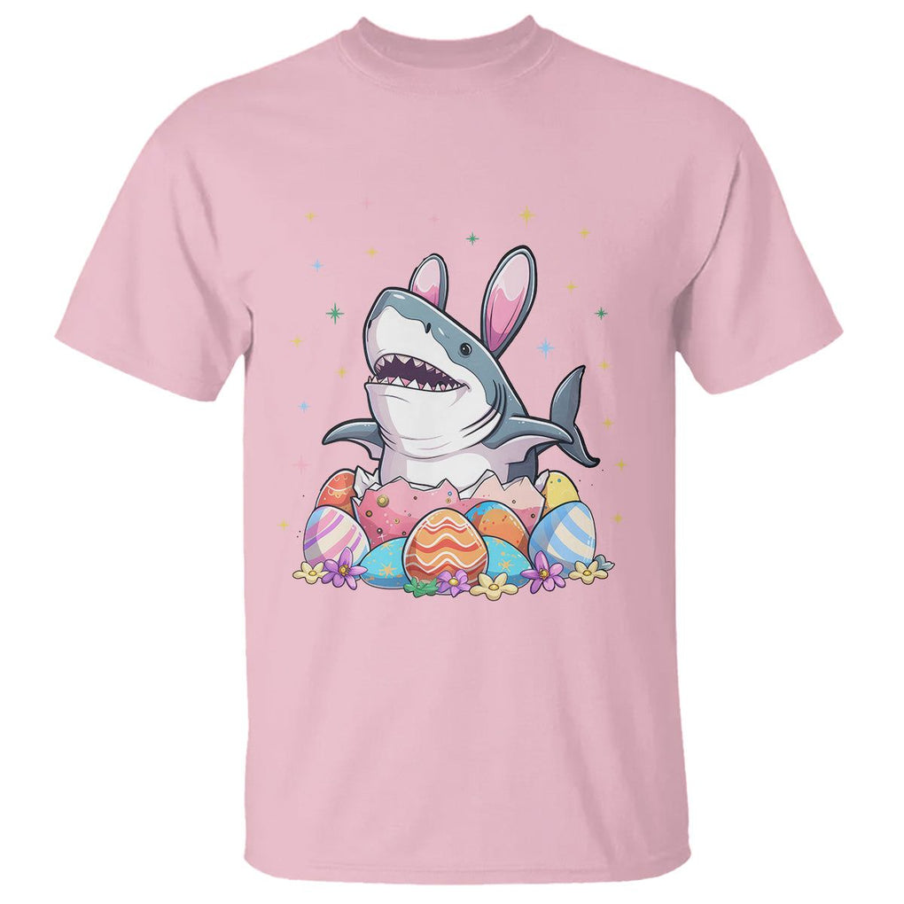 Easter Day Cute Bunny Shark Egg Basket T Shirt TS09 Light Pink Printyourwear