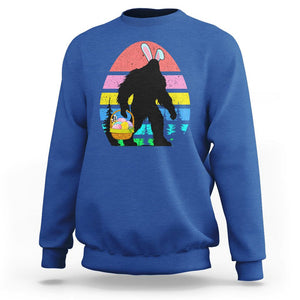 Easter Day Funny Bigfoot Bunny Egg Basket Sweatshirt TS09 Royal Blue Printyourwear