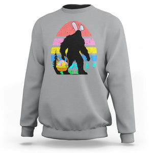 Easter Day Funny Bigfoot Bunny Egg Basket Sweatshirt TS09 Sport Gray Printyourwear