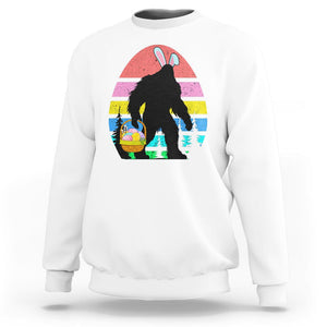 Easter Day Funny Bigfoot Bunny Egg Basket Sweatshirt TS09 White Printyourwear
