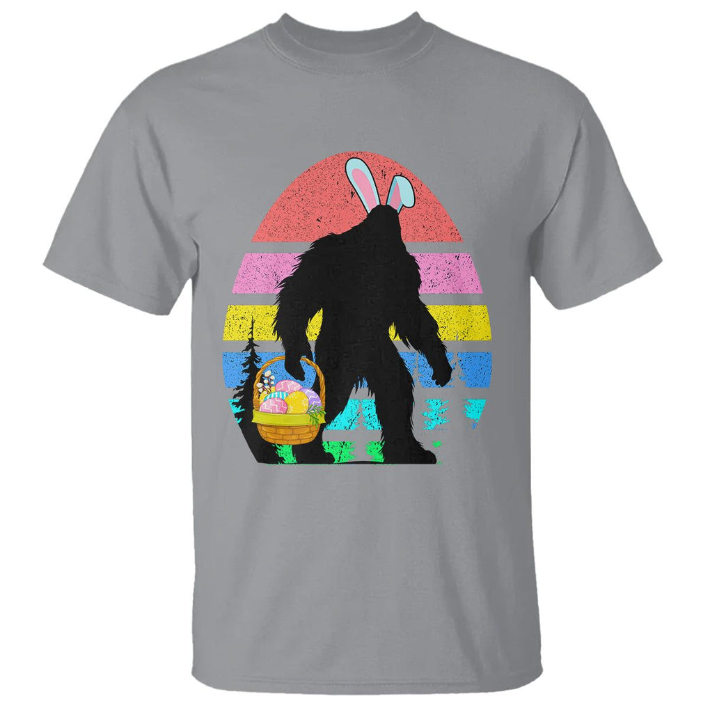Easter Day Funny Bigfoot Bunny Egg Basket T Shirt TS09 Sport Gray Printyourwear