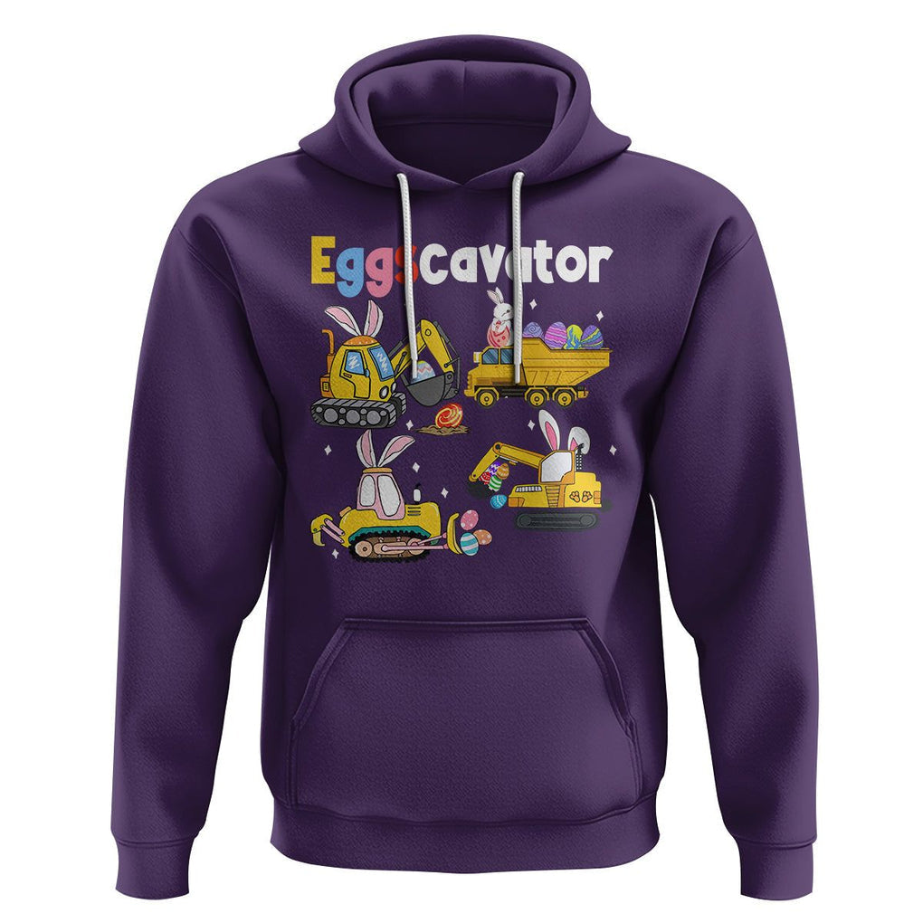 Easter Day Hoodie Eggscavator Egg Hunt Construction Trucks Toddler Boys TS09 Purple Printyourwear