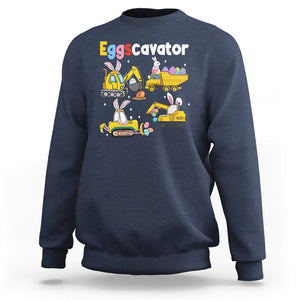 Easter Day Sweatshirt Eggscavator Egg Hunt Construction Trucks Toddler Boys TS09 Navy Printyourwear