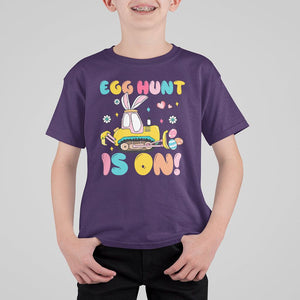 Easter Day T Shirt For Kid Egg Hunt Is On Funny Truck Bunny TS09 Purple Printyourwear