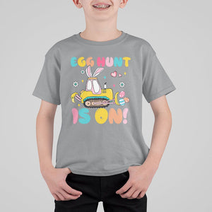 Easter Day T Shirt For Kid Egg Hunt Is On Funny Truck Bunny TS09 Sport Gray Printyourwear